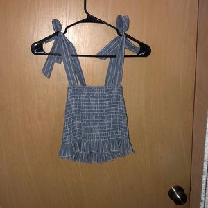 Tank top with cute tie shoulders! Only worn once!